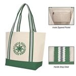 Bayshore Boat Tote Bag - Natural With Green