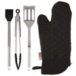 BBQ Grilling Mitt Kit - Black