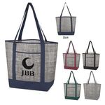 Bellevue Non-Woven Tote Bag - Gray/Maroon