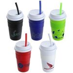 Buy Marketing Bistro 14 Oz Coffee Cup With Silicone Sleeve + Straw