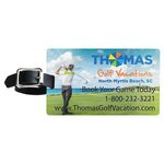 Brushed Aluminum Slip-In Pocket Luggage Tag -