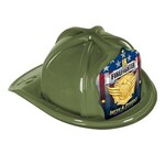 Buy Custom Imprinted Plastic Forest Green Fire Hat with Paper Shield