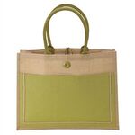 Camden Natural Jute Tote - Olive