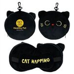 Comfort Pals™ Cat 2-in-1 Pillow Sleep Mask - Medium Black