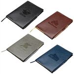 Conclave Refillable Leatherette Journal with Pen - Medium Gray