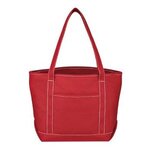 Cotton Canvas Boat Tote Bag - Red