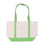 Cotton Canvas Boat Tote - Green-lime