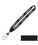 Cotton Lanyard with Metal Crimp & Metal Bottle Opener 3/4" - Black