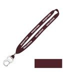 Cotton Lanyard with Metal Crimp & Metal Bottle Opener 3/4" - Burgundy