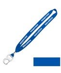 Cotton Lanyard with Metal Crimp & Metal Bottle Opener 3/4" - Electric Blue