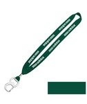 Cotton Lanyard with Metal Crimp & Metal Bottle Opener 3/4" - Forest Green