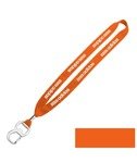 Cotton Lanyard with Metal Crimp & Metal Bottle Opener 3/4" - Orange