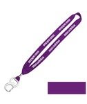 Cotton Lanyard with Metal Crimp & Metal Bottle Opener 3/4" - Purple