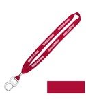 Cotton Lanyard with Metal Crimp & Metal Bottle Opener 3/4" - Red