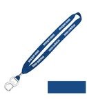 Cotton Lanyard with Metal Crimp & Metal Bottle Opener 3/4" - Royal Blue