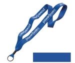 Cotton Lanyard with Metal Crimp & Metal Split-Ring 1" - Electric Blue