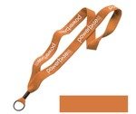 Cotton Lanyard with Metal Crimp & Metal Split-Ring 1" - Orange