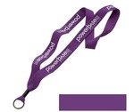 Cotton Lanyard with Metal Crimp & Metal Split-Ring 1" - Purple