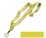 Cotton Lanyard with Metal Crimp & Metal Split-Ring 1" - Yellow