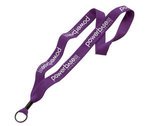 Cotton Lanyard with Metal Crimp & Metal Split-Ring 1" -  