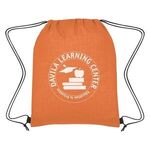 Crosshatch Non-Woven Drawstring Bag - Orange