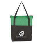 Crosshatch Non-Woven Zippered Tote Bag -  