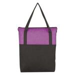 Crosshatch Non-Woven Zippered Tote Bag -  