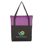 Crosshatch Non-Woven Zippered Tote Bag -  