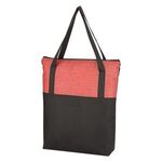 Crosshatch Non-Woven Zippered Tote Bag -  