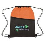 Crosshatch Two-Tone Non-Woven Drawstring Bag