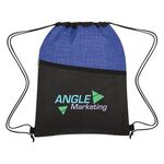 Crosshatch Two-Tone Non-Woven Drawstring Bag