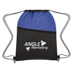 Crosshatch Two-Tone Non-Woven Drawstring Bag