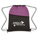 Crosshatch Two-Tone Non-Woven Drawstring Bag