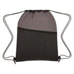 Crosshatch Two-Tone Non-Woven Drawstring Bag