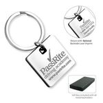 Cube Laser Engraved Metal Keyholder - Silver