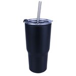 Custom Imprinted 20oz. Ares Tumbler w/ Stainless Straw/Flip Lid - Black