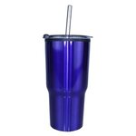 Custom Imprinted 20oz. Ares Tumbler w/ Stainless Straw/Flip Lid - Blue