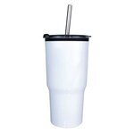 Custom Imprinted 20oz. Ares Tumbler w/ Stainless Straw/Flip Lid - White