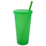 Custom Imprinted 26 oz. Tumbler with Lid and Straw - Neon Green