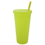 Custom Imprinted 26 oz. Tumbler with Lid and Straw - Neon Yellow