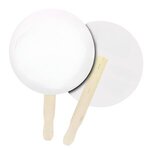 Custom Imprinted Circle Shape Hand Fan - White Background