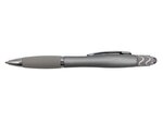 Custom Imprinted Halcyon(R) Silhouette Spin Top Pen with Stylus - Silver