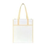 Custom Imprinted Harlow Laminated Recycled Shopper - Oatmeal