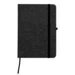 Custom Imprinted Heathered Journal with pen loop - Black