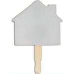 Custom Imprinted House Shape Hand Fan - White Background