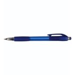 Custom Imprinted Mardi Gras Grip Pen Full Color - Transparent Blue