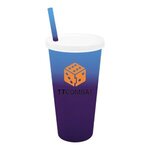 Custom Imprinted Mood 26 oz. Tumbler w/ Lid and Straw Full Color -  