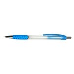 Custom Imprinted Nite Glow Grip Pen - Silkscreen - Neon Blue