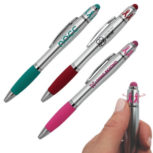 Main Product Image for Custom Imprinted Ribbon Spin Top Pen with Stylus Full Color