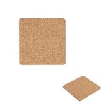 Custom Imprinted Square Cork Coaster - Natural